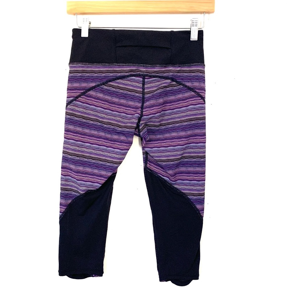 Lulu Lemon Purple Striped Leggings